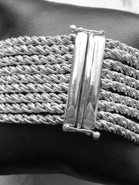 Tiffany & Co. Sterling Silver Wide Multi Strand Rope Chain Bracelet